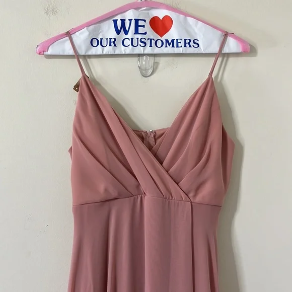 Birdy Grey Kaia Chiffon Dusty Rose Bridesmaid Dress Size Medium - Picture 6 of 8